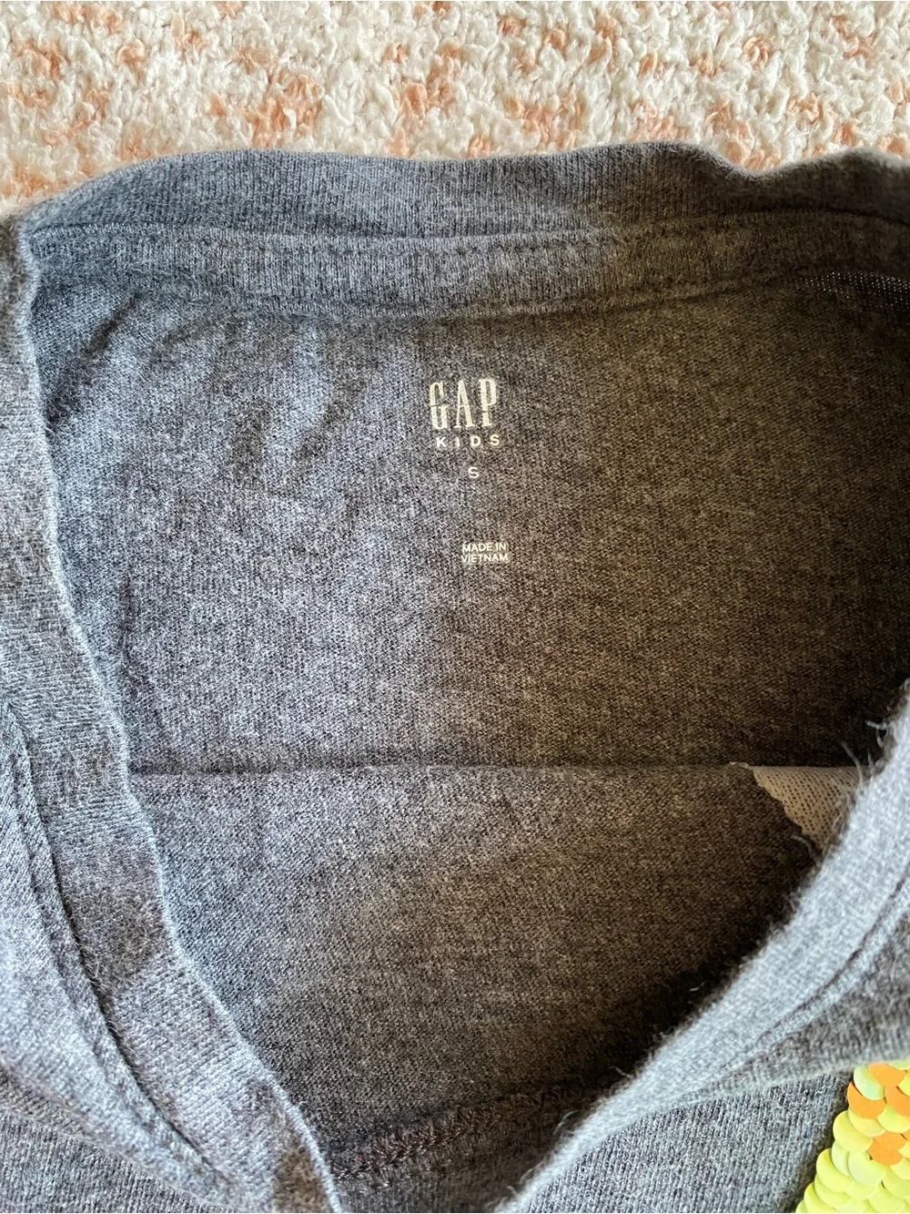 Gap Girls Gray Short-Sleeve Tee with Sequin Lightning Bolt